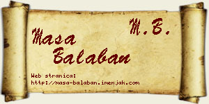 Maša Balaban vizit kartica